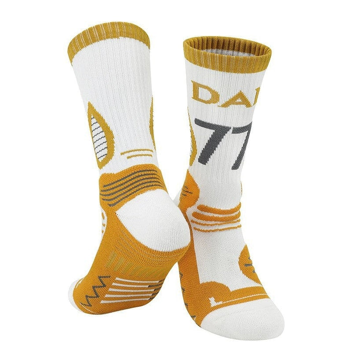 Wholesale Men's Basketball Socks Cotton Mid-Length Socks Sports Socks JDC-SK-LingTu012 Sock 领途 JCB5577white yellow 38-44 Wholesale Jewelry JoyasDeChina Joyas De China