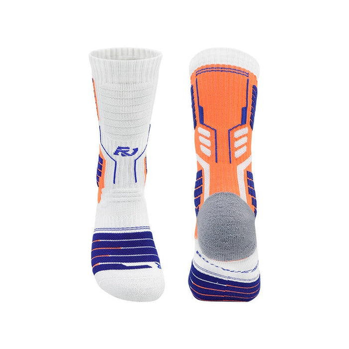 Wholesale Men's Basketball Socks Cotton Mid-Length Socks Sports Socks JDC-SK-LingTu012 Sock 领途 orange white 38-44 Wholesale Jewelry JoyasDeChina Joyas De China