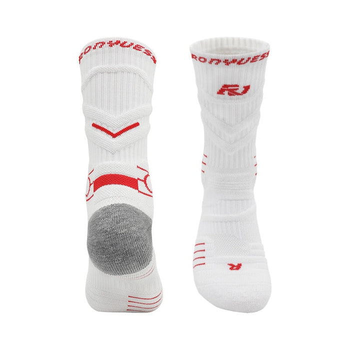 Wholesale Men's Basketball Socks Cotton Mid-Length Socks Sports Socks JDC-SK-LingTu012 Sock 领途 white red 38-44 Wholesale Jewelry JoyasDeChina Joyas De China