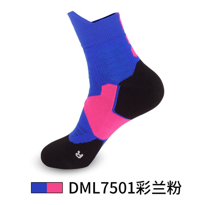 Wholesale Men's Basketball Socks Spandex Sports Socks Mid Tube Badminton Socks JDC-SK-LingTu009 Sock 领途 Adult Blue pink Wholesale Jewelry JoyasDeChina Joyas De China