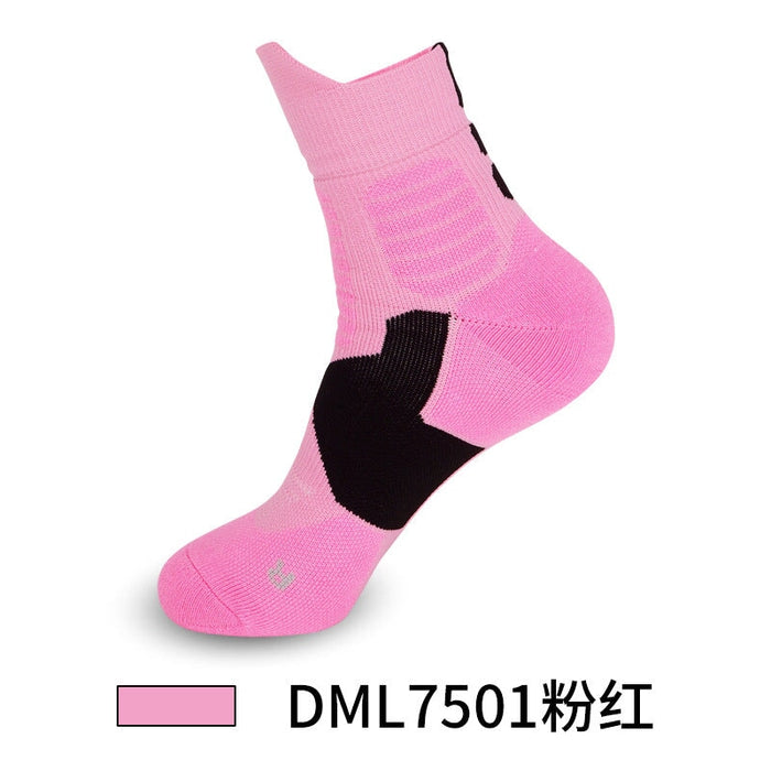 Wholesale Men's Basketball Socks Spandex Sports Socks Mid Tube Badminton Socks JDC-SK-LingTu009 Sock 领途 Adult pink Wholesale Jewelry JoyasDeChina Joyas De China