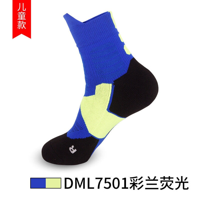 Wholesale Men's Basketball Socks Spandex Sports Socks Mid Tube Badminton Socks JDC-SK-LingTu009 Sock 领途 kid blue fluorescent Wholesale Jewelry JoyasDeChina Joyas De China