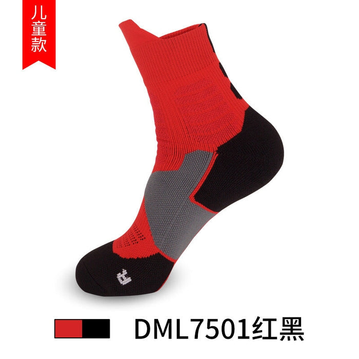 Wholesale Men's Basketball Socks Spandex Sports Socks Mid Tube Badminton Socks JDC-SK-LingTu009 Sock 领途 kid red black Wholesale Jewelry JoyasDeChina Joyas De China