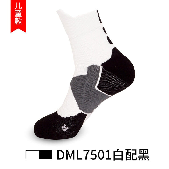 Wholesale Men's Basketball Socks Spandex Sports Socks Mid Tube Badminton Socks JDC-SK-LingTu009 Sock 领途 kid white black Wholesale Jewelry JoyasDeChina Joyas De China