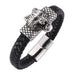 Wholesale Men's Punk Tiger Leopard Stainless Steel Magnet Buckle Leather Bracelet JDC-BT-RShen015 Bracelet 日盛 Wholesale Jewelry JoyasDeChina Joyas De China