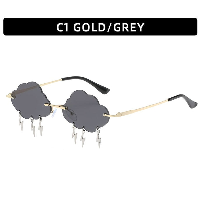 Wholesale Metal pc Color Fashion Frameless Cloud Lightning Sunglasses JDC-SG-XIa018 Sunglasses 锡安 C1 As shown Wholesale Jewelry JoyasDeChina Joyas De China