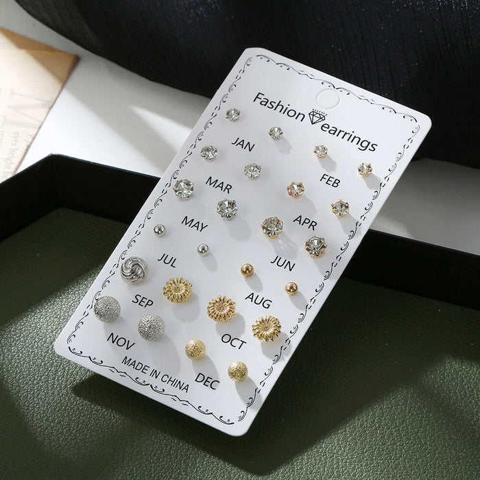 Wholesale Metal Pearl Rhinestone Earrings Set JDC-ES-ZhanY019 Earrings 展言 set 6 Wholesale Jewelry JoyasDeChina Joyas De China