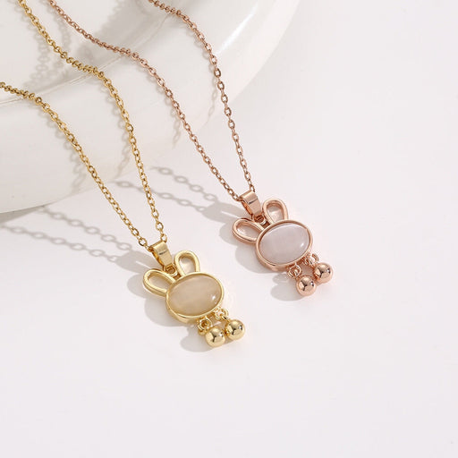 Wholesale Opal Rabbit Necklace Women's All-match Titanium Clavicle Chain Jewelry Necklaces JoyasDeChina Wholesale Jewelry JoyasDeChina Joyas De China