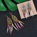 Wholesale Openwork Feather Alloy Rice Beads Tassel Boho Earrings JDC-ES-Daiq006 Earrings 黛茜 Wholesale Jewelry JoyasDeChina Joyas De China