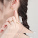 Wholesale Oval Circle Textured Electroplated Copper Earrings JDC-ES-YZM004 Earrings 伊之美 Wholesale Jewelry JoyasDeChina Joyas De China