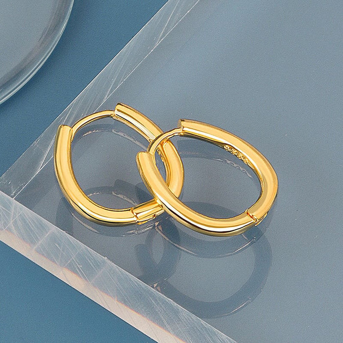 Wholesale Oval Metal Plated Copper Earrings JDC-ES-YZM003 Earrings 伊之美 Wholesale Jewelry JoyasDeChina Joyas De China