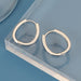 Wholesale Oval Metal Plated Copper Earrings JDC-ES-YZM003 Earrings 伊之美 platinum color Wholesale Jewelry JoyasDeChina Joyas De China