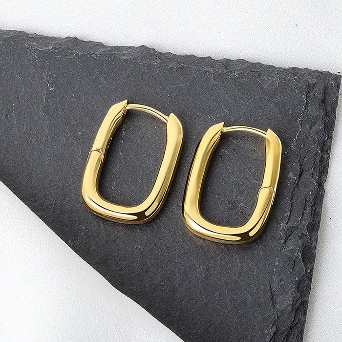 Wholesale Oval Plated Copper Earrings JDC-ES-YZM005 Earrings 伊之美 gold Wholesale Jewelry JoyasDeChina Joyas De China