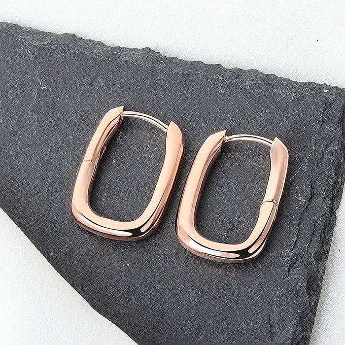 Wholesale Oval Plated Copper Earrings JDC-ES-YZM005 Earrings 伊之美 rose gold Wholesale Jewelry JoyasDeChina Joyas De China