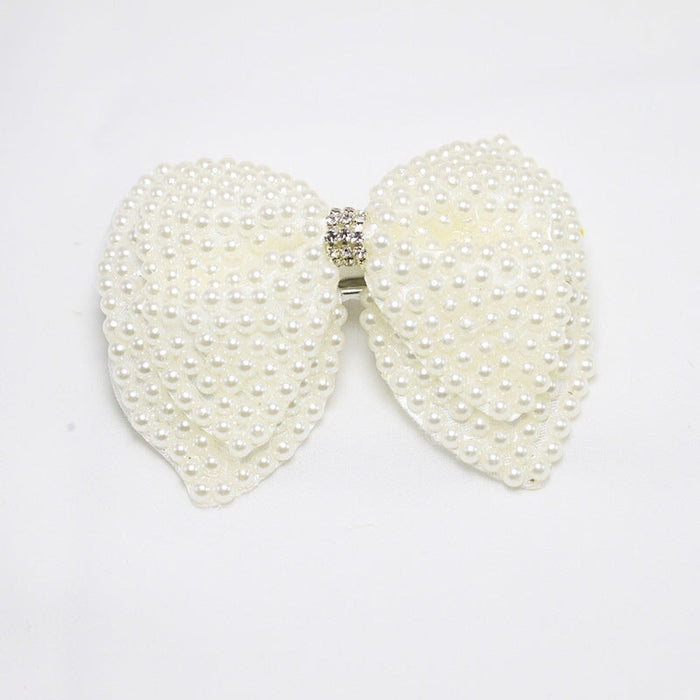 Wholesale pearl bow flower children hairpin JDC-HC-QianY001 Hair Clips 茜月 2 Wholesale Jewelry JoyasDeChina Joyas De China