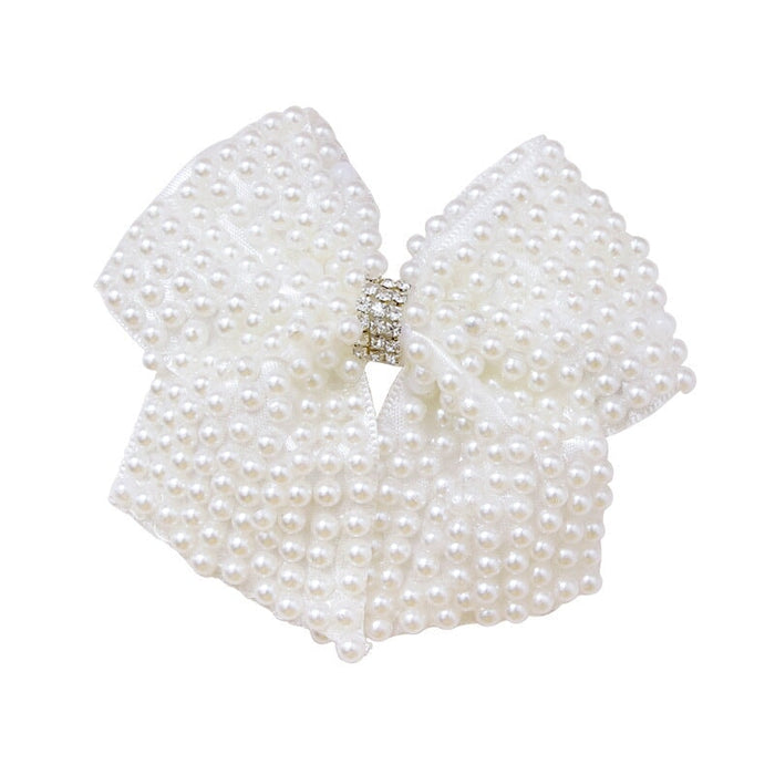 Wholesale pearl bow flower children hairpin JDC-HC-QianY001 Hair Clips 茜月 Wholesale Jewelry JoyasDeChina Joyas De China