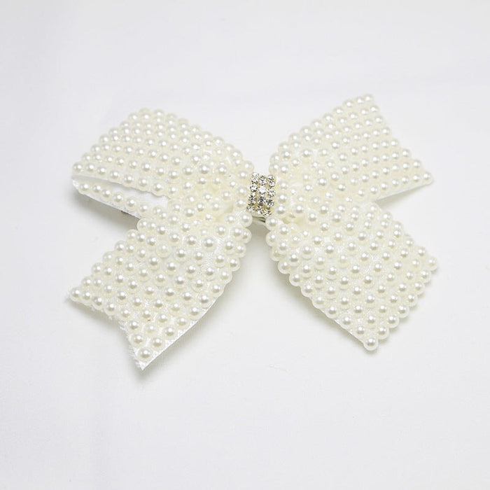 Wholesale pearl bow flower children hairpin JDC-HC-QianY001 Hair Clips 茜月 Wholesale Jewelry JoyasDeChina Joyas De China