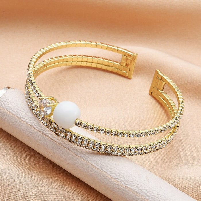 Wholesale pearl cold wind alloy bracelet JDC-BT-Jiaow002 Bracelet 娇婉 Wholesale Jewelry JoyasDeChina Joyas De China