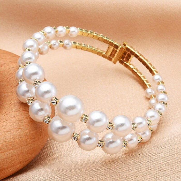 Wholesale pearl cold wind alloy bracelet JDC-BT-Jiaow002 Bracelet 娇婉 Wholesale Jewelry JoyasDeChina Joyas De China