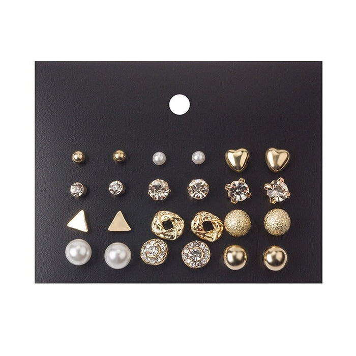 Wholesale Pearl Zircon Alloy Earrings Set JDC-ES-Yizhong005 Earrings 怡众 01 gold Wholesale Jewelry JoyasDeChina Joyas De China