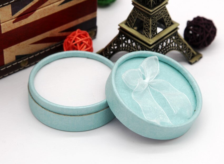 Wholesale Pearlescent Dark Texture Paper Round Jewelry Box JDC-JP-Fuyong009 Jewelry packaging 福永 blue 8.5*8.5*3.5cm Wholesale Jewelry JoyasDeChina Joyas De China