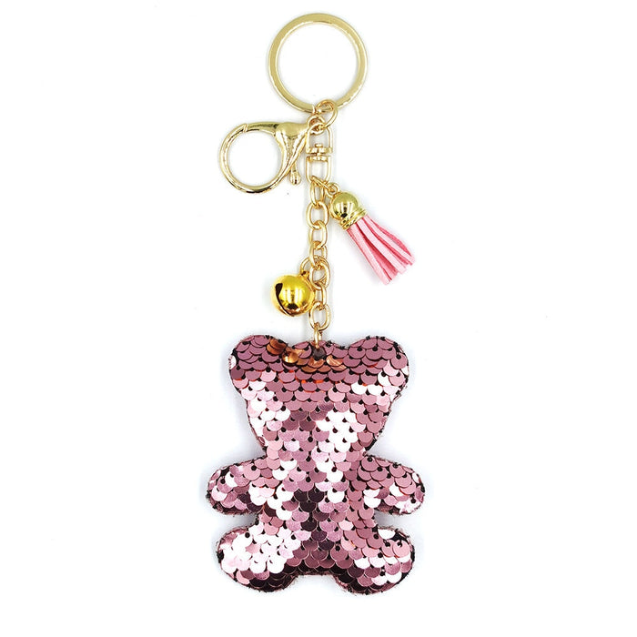 Wholesale PET Alloy Sequin Bear Keychain JDC-KC-DY011 Keychains 帝雁 Wholesale Jewelry JoyasDeChina Joyas De China