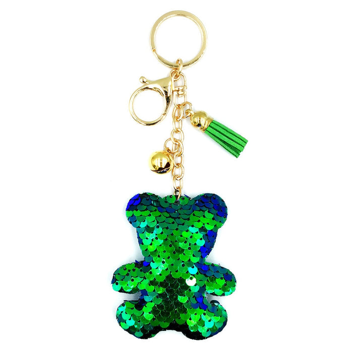 Wholesale PET Alloy Sequin Bear Keychain JDC-KC-DY011 Keychains 帝雁 Wholesale Jewelry JoyasDeChina Joyas De China