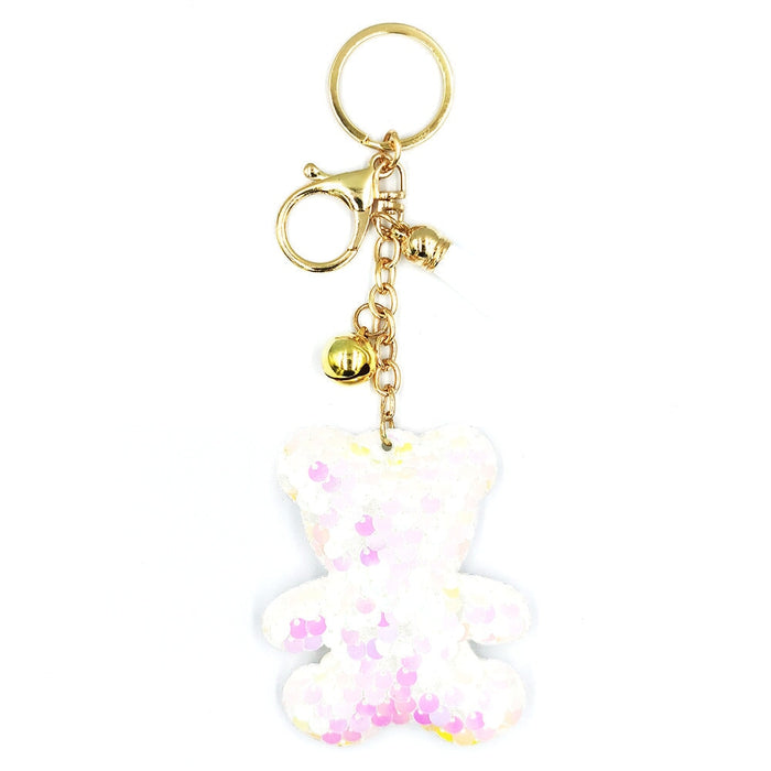 Wholesale PET Alloy Sequin Bear Keychain JDC-KC-DY011 Keychains 帝雁 Wholesale Jewelry JoyasDeChina Joyas De China