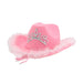 Wholesale Pink Cowboy Hat Non Woven Crown Western Jazz Woolen Hat JDC-FH-Guanchuan004 Fashionhat 冠川 Wholesale Jewelry JoyasDeChina Joyas De China