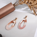 Wholesale Pink Geometric Oval Cutout Acrylic Patchwork Plate Earrings JDC-ES-Ruol007 Earrings 若龙 Wholesale Jewelry JoyasDeChina Joyas De China