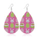 Wholesale pink pu leather earrings JDC-ES-ZL017 Earrings 钻拉 Rabbit head Wholesale Jewelry JoyasDeChina Joyas De China