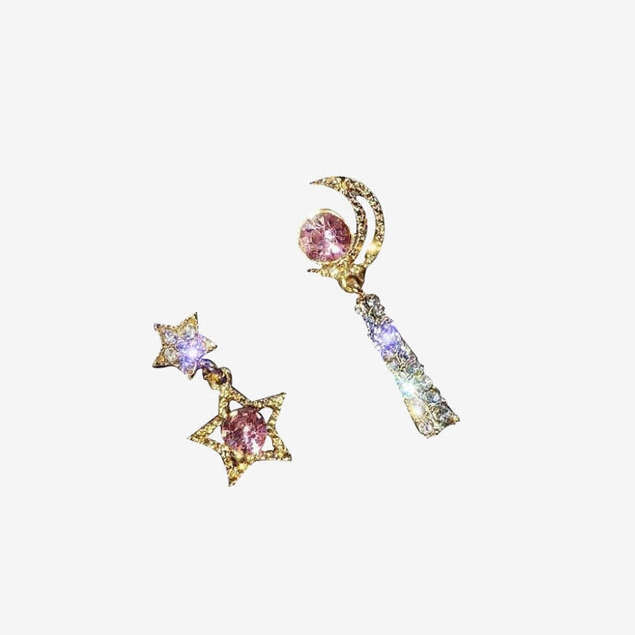 Wholesale Pink Rhinestone Earrings JDC-ES-Sideng012 Earrings 思登 Wholesale Jewelry JoyasDeChina Joyas De China