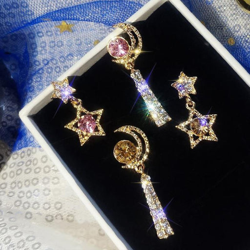 Wholesale Pink Rhinestone Earrings JDC-ES-Sideng012 Earrings 思登 Wholesale Jewelry JoyasDeChina Joyas De China