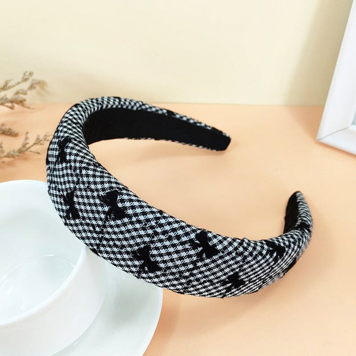 Wholesale Plaid Heart Plush Fabric Headband (F)JDC-HD-O376 Headband 潮炫 4 Wholesale Jewelry JoyasDeChina Joyas De China