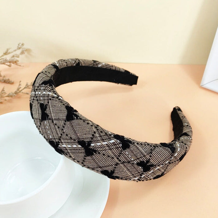 Wholesale Plaid Heart Plush Fabric Headband (F)JDC-HD-O376 Headband 潮炫 6 Wholesale Jewelry JoyasDeChina Joyas De China