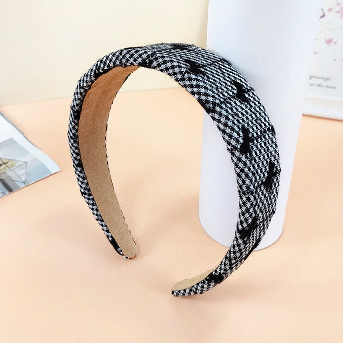 Wholesale Plaid Sponge Fabric Headband (F)JDC-HD-O386 Headband 潮炫 Wholesale Jewelry JoyasDeChina Joyas De China