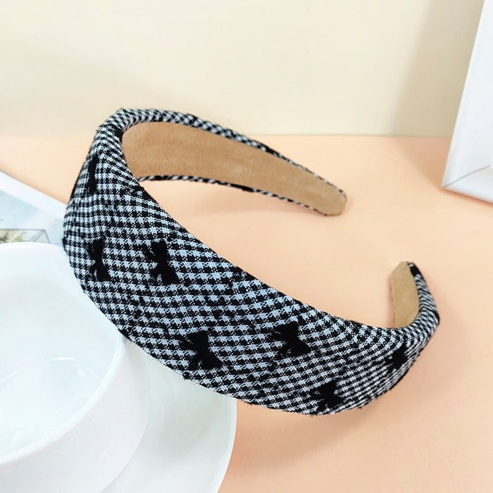 Wholesale Plaid Sponge Fabric Headband (F)JDC-HD-O386 Headband 潮炫 black Wholesale Jewelry JoyasDeChina Joyas De China