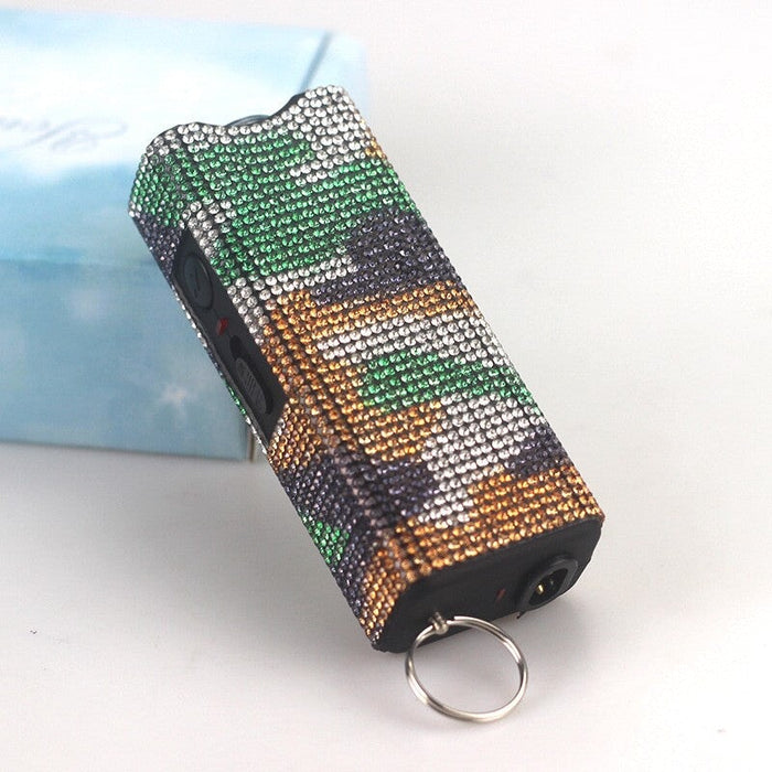 Wholesale Plastic Diamond Flashlight Keychain JDC-KC-TouMS003 Keychains JoyasDeChina Camouflage green Wholesale Jewelry JoyasDeChina Joyas De China