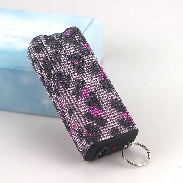 Wholesale Plastic Diamond Flashlight Keychain JDC-KC-TouMS003 Keychains JoyasDeChina Pink leopard Wholesale Jewelry JoyasDeChina Joyas De China