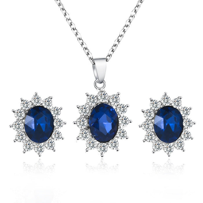 Wholesale Plated Alloy Zircon Necklace Earrings Ring Set JDC-ST-D007 Suit 晴雯 Wholesale Jewelry JoyasDeChina Joyas De China