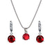 Wholesale Plated Alloy Zircon Necklace Earrings Ring Set JDC-ST-D008 Suit 晴雯 02 red11003 Wholesale Jewelry JoyasDeChina Joyas De China