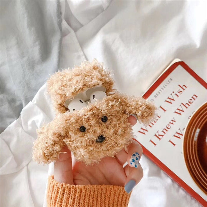 Wholesale Plush Teddy Apple Airpods Silicone Earphone Cases JDC-EPC-LXG001 Earphone cases 莱鑫格 light brown airpods 1/2 Wholesale Jewelry JoyasDeChina Joyas De China