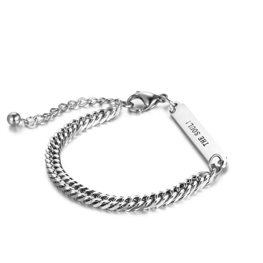 Wholesale Polished Titanium Steel Cuban Bracelet JDC-BT-Yixin013 Bracelet 壹芯 17CM Wholesale Jewelry JoyasDeChina Joyas De China