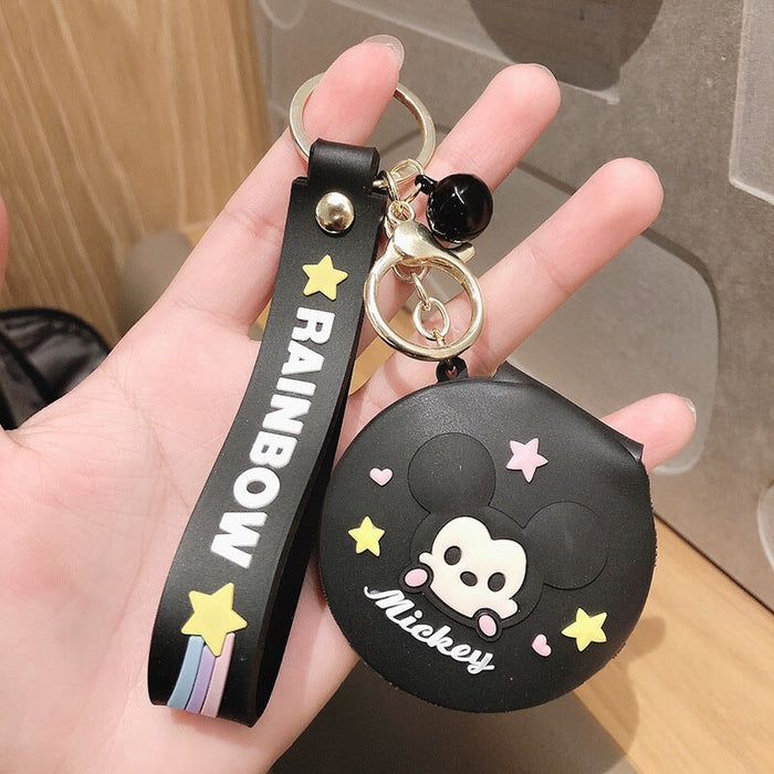 Wholesale Portable Cartoon Makeup Mirror Metal PVC Keychain（F） JDC-KC-FeiRun011 Keychains 飞润 black Wholesale Jewelry JoyasDeChina Joyas De China