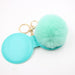 Wholesale Portable Mirror Hair Ball Pendant Alloy Imitation Hair Pom Pom Keychain JDC-KC-Zuge001 Keychains 祖格 Wholesale Jewelry JoyasDeChina Joyas De China