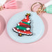 Wholesale PU Leather Small Mirror Snowman Christmas Tree Keychain MOQ≥2 JDC-KC-BenX004 Keychains 本勋 blue Wholesale Jewelry JoyasDeChina Joyas De China