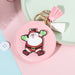 Wholesale PU Leather Small Mirror Snowman Christmas Tree Keychain MOQ≥2 JDC-KC-BenX004 Keychains 本勋 pink Wholesale Jewelry JoyasDeChina Joyas De China