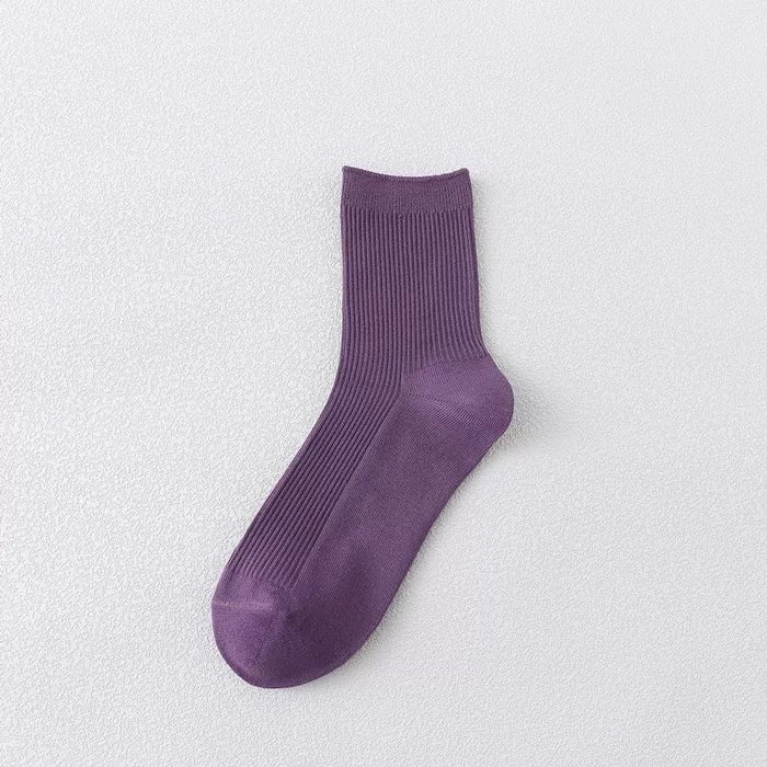 Wholesale purple combed cotton socks JDC-SK-Qihen013 Sock 圻恒 Wholesale Jewelry JoyasDeChina Joyas De China