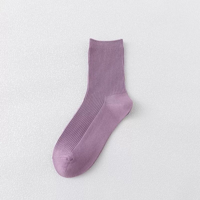 Wholesale purple combed cotton socks JDC-SK-Qihen013 Sock 圻恒 Light purple Wholesale Jewelry JoyasDeChina Joyas De China