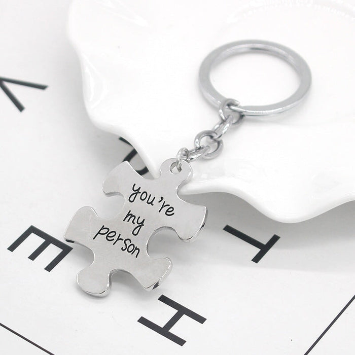 Wholesale Puzzle Alloy Couple Keychain JDC-KC-TianG008 Keychains 天高 Wholesale Jewelry JoyasDeChina Joyas De China